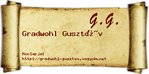 Gradwohl Gusztáv névjegykártya